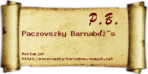 Paczovszky Barnabás névjegykártya